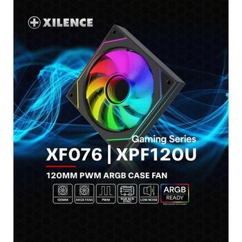 Xilence Datora korpuss ventilators XPF120U.ARGB XF076, 120mm, 500-1800 RPM, 7-13.2 V, Hidrauliska gultņi, Melns (XF076)