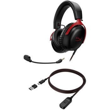 HyperX Наушники Cloud III 727A9AA, 3.5 мм, 64 Ом, 10-21000 Гц, 1 микрофон, Черный/Красный (727A9AA//)