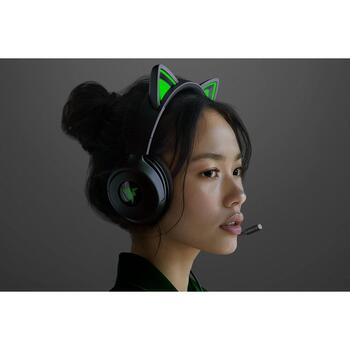Razer наушники Kraken Kitty V3 X RZ04-05350200-R3M1, 40мм, 32Ом, 20-28кГц, 3.5мм, проводные, Over-Ear, микрофон, черный (RZ04-05350200-R3M1)