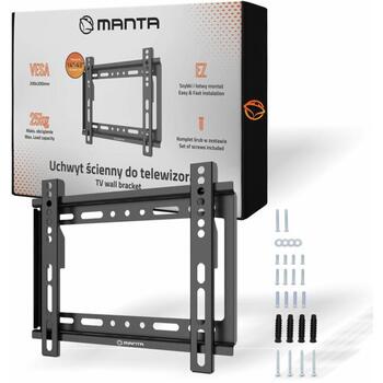 Manta Кронштейн P10, 200x200, 14''-43'', 25кг, черный, 1.9см от стены, 4 кронштейна, 8 дюбелей, 2 винта (P10)