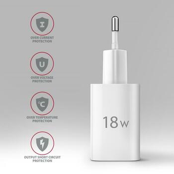 Axagon lādētājs ACU-QC18W 18W 1xUSB-A QC3.0, Ieejas spriegums 100-240V, Aizsardzība pret pārslodzi, Pārkaršanu, Pārspriegumu (ACU-QC18W)