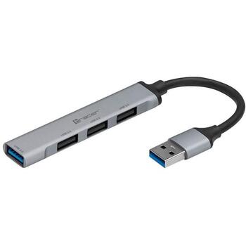 Tracer USB хаб H41 TRAPOD47000, 1x USB 3.0, 3x USB 2.0, 4x USB Type A Female, USB 5V, серебристый, без драйверов (TRAPOD47000)