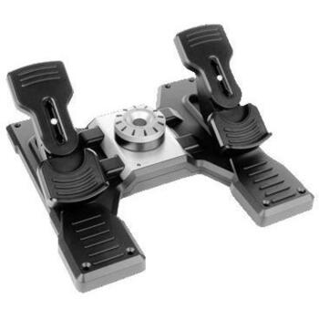 Logitech G Saitek Pro Flight 945-000005 педали руля, USB 2.0, проводной, аналоговый/цифровой, ПК, черный/серебристый (945-000005)