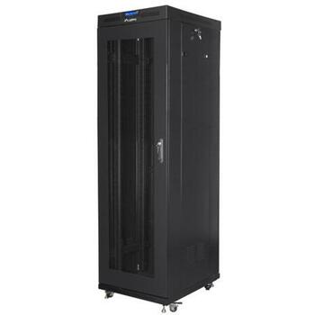 Lanberg серверный шкаф FF01-6624-23BL, 42U, 600x800x2097мм, 800кг, IP20, 4 вентилятора 230В, ЖК-дисплей, черный (FF01-6624-23BL)