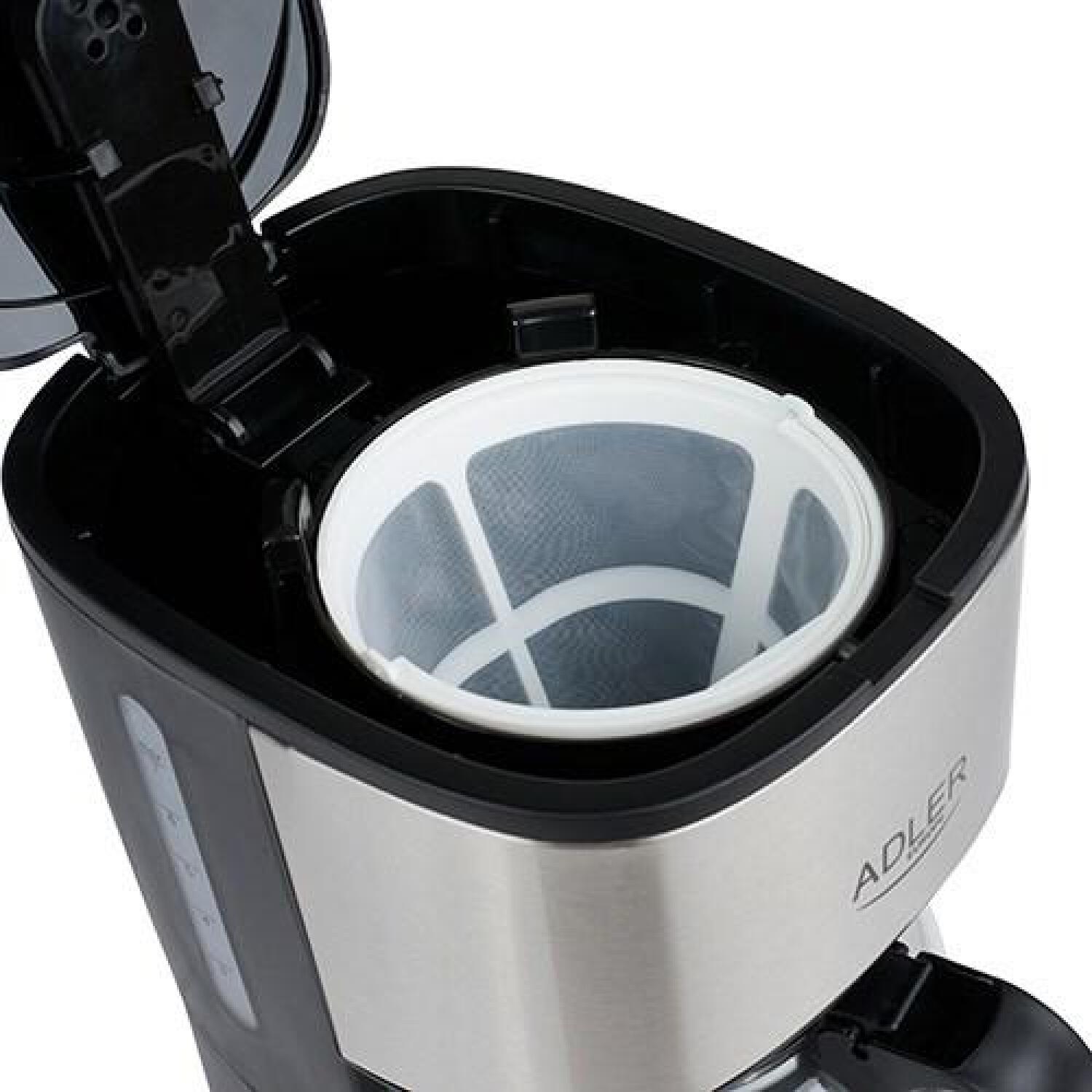 Adler Кофеварка AD 4407, 550 W, 0.7 L, Полуавтомат, Черный, Смываемый фильтр, Антикапельная функция (AD 4407)