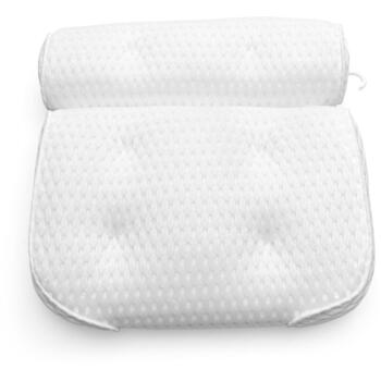 Rio Ванная подушка PLBT-L/1,1, белая, микрофибра, 0.45кг, 3D воздушная циркуляция, 6 присосок, поддержка для шеи, плеч, спины (PLBT-L/1,1)
