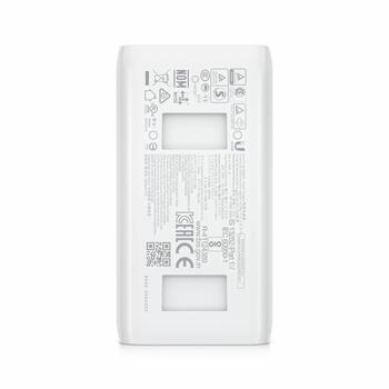 Адаптер питания PoE+ 30 Вт с Gigabit RJ45 входом данных + PoE+ выход 48 В DC U PoE+ Белый Ubiquiti (U-PoE+)