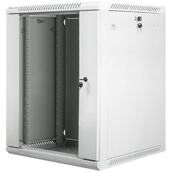 Lanberg настенный шкаф 19'' 15U WF01-6615-10S, 600x600mm, 60kg, IP20, стеклянная дверь, 2 вентиляционных отверстия (WF01-6615-10S)