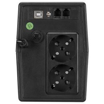 Fsp ИБП IFP 600, 360 Вт, 1 аккумулятор, 2 выходных разъема, USB, компактный, RJ11/RJ45 соединение (IFP 600)