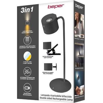 Beper Настольная лампа P201UTP304, 5V, 150lm, 2.3W, регулируемый белый свет, сенсорный выключатель, гибкий дизайн (P201UTP304)