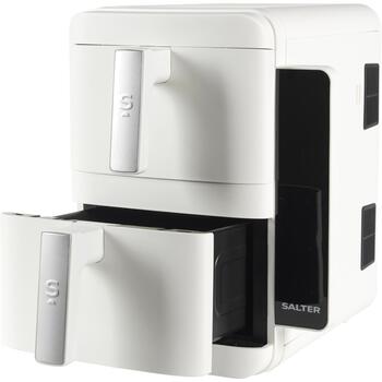 Salter Gaisa fritieris EK6642WHTVDE, 2400W, 9l, 2 grozi, digitālais panelis, 9 programmas, mazgājams grozs (EK6642WHTVDE)