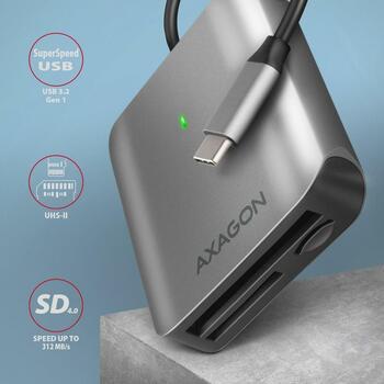 Axagon Читатель карт памяти CRE-S3C, USB 3.2 Gen 1, 3 слота, поддерживает CF, MicroSD, MicroSDHC, MicroSDXC, SD, SDHC, SDXC (CRE-S3C)