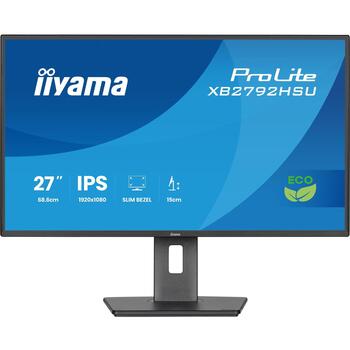 iiyama Prolite XB2792HSU-B1, LED monitor - 27 - black (matte), FullHD, IPS, HDMI, DP, USB hub, adjustable stand, 120Hz panel (XB2792HSU-B1)
