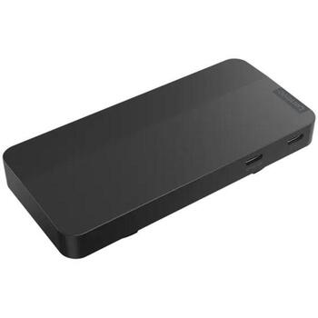 Lenovo USB-C Dual Display Travel Dock with Adapter 40B90100EU, 1 x RJ-45, 1 x DP, 1 x HDMI, 1 x USB-A 10 Gbps, 2 x USB-C 10 Gbps (40B90100EU)