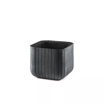 Keter Cube Planter M кашпо 29201220939, 39x39x39см, серый, имитация дерева, устойчивый к погоде (29201220939)