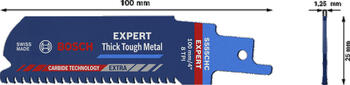 1 Zobenzāģa asmens S555CHC Thick Tough Metal, Zobenzāģiem EXPERT THICK TOUGH METAL S555CHC ASMENS, 2608900364, BOSCH (2608900364)