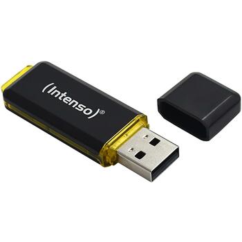 Intenso USB флеш-накопитель 3537490 64 ГБ, Скорость чтения 250 МБ/с, Скорость записи 50 МБ/с, USB 3.2 Gen 1, Черный, Желтый (3537490)