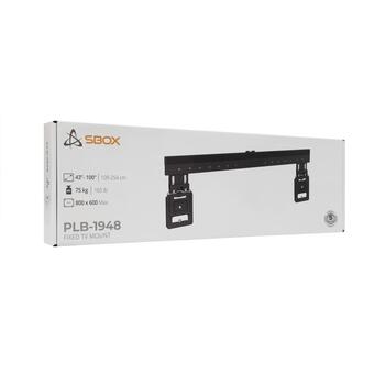 Sbox крепление для телевизора PLB-1948, 75кг, 200x200, 800x600, фиксированное, черное, алюминий, сталь, пластик (PLB-1948)