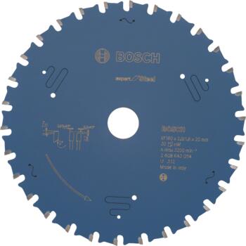 Ripāģa disks 160x20x1.6mm Expert for Steel Z30, Rokas sausajiem griežņiem RIPZĀĢA ASMENS EXPERT FOR STEEL, 2608643054, BOSCH (2608643054)