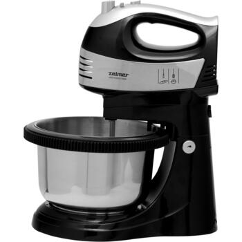 Zelmer Миксер ZHM2459BS 70305707P, 700W, 5 скоростей, Турбо, 2 венчика, 2 крюка для теста, вращающаяся чаша (70305707P)