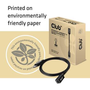 Club3D кабель-удлинитель DisplayPort CAC-1120 1м 8K60Hz DSC 1.2 HBR3 HDR, Mini DisplayPort F, DisplayPort M (CAC-1120)