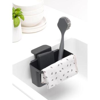 Brabantia virtuves piederumu organizators 302466, 12,8cm, 10,5cm, 17,1cm, tumši pelēks, piesūcekņi, mazgājams trauku mašīnā (302466)
