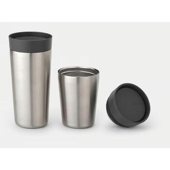 Brabantia Make & Take термокружка 228681, 0,36 л, нержавеющая сталь, тёмно-серый, 100% герметичная (228681)