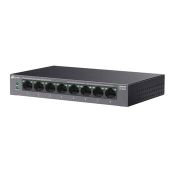 TP-LINK LS108GP настольный коммутатор, 8x Gigabit, 8x PoE+ 30W, бюджет 62W, 16 Гбит/с, 250м, без вентилятора (LS108GP)