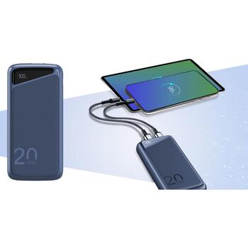 Navitel Power Bank PWR20 MX Blue, 20000mAh, 3.7V, 74Wh, 2 USB-A порта, двунаправленный USB-C порт (PWR20 MX Blue)