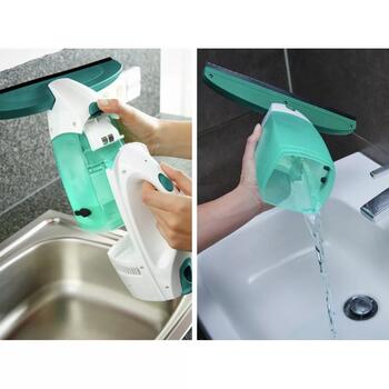 Leifheit Dry&Clean 1051000 вакуумный очиститель окон, 38мин, 110м², литий-ионный аккумулятор, угол 360°, съемный бак, насадка 17см (1051000)