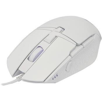 Baracuda Мышь BGM-051 RAPTOR-W, 8D, 6400 DPI, 125Hz, 12G, USB 2.0, 1.5m, LED 4 цвета, пластик (RAPTOR-W)