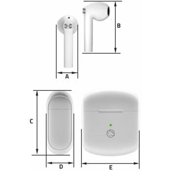 Manta Беспроводные наушники MTWS010W, 6ч, Bluetooth 5.3, Hi-Fi, Встроенный микрофон, Активное шумоподавление (MTWS010W)