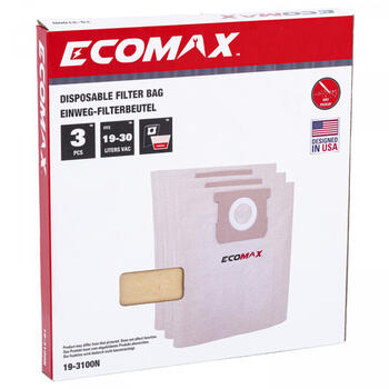 Ecomax мешки для пыли 19-3100N&EMX, 3 шт., EMX 20L, EMX 30L, бумажные, для пылесосов (19-3100N&EMX)