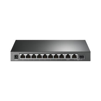 TP-Link TL-SG1210MP сетевой коммутатор неуправляемый 8× Gigabit RJ45 PoE+ 1× SFP настольный чёрный (TL-SG1210MP)