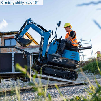 Scheppach Мини экскаватор EXC815 5915001903, 562 кг, 290 мм, 0,011 м³, 306 см³/8,5 л.с./6,3 кВт, 360°, 1,7 км/ч (5915001903)