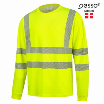 Pesso HVMIL_GM Hi-vis рубашка Hvm, с длинными рукавами, CL2, желтый, M, 170г/м², EN ISO 20471 (HVMIL_GM)