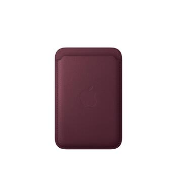 Apple iPhone FineWoven кошелек с MagSafe MK9H4ZM/A, бордовый, 3 карты, Find My, магнитный, микро-твил ткань (MK9H4ZM/A)