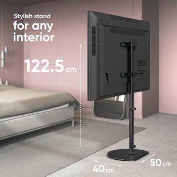 Onkron ТВ подставка TS5060-B, 30-60 дюймов, максимальная нагрузка 41 кг, VESA 100x100-400x400 мм, угол поворота -54° до +54° (TS5060-B)