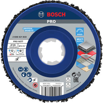 X-LOCK tīrīšanas disks N377 Metal, Ø125mm, Mazām leņķa slīpmašīnām PRO N377 TĪRĪŠANAS DISKS, 2608621833 BOSCH (2608621833)