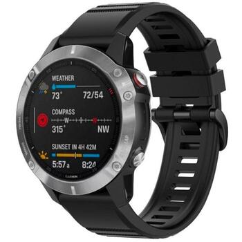 Fixed Силиконовый ремешок для Garmin QuickFit 26mm, FIXSST-QF26MM-BK, 26mm, черный, устойчивый к поту, водонепроницаемый (FIXSST-QF26MM-BK)