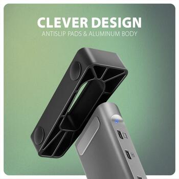 Axagon док-станция HMC-10HLS, USB 5Gbps, 4x USB-A, HDMI 4K/60Hz, RJ-45, SD/microSD, PD 100W (HMC-10HLS)