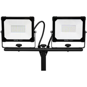 Yato прожектор YT-818171, 2x30Вт, 5700лм, 6500К, IP65, SMD LED, регулируемая стойка, 230В, кабель 2м (YT-818171)