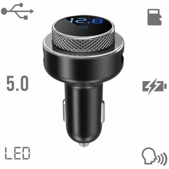 Manta FM модулятор TFM101 STREAM, QC3.0, Bluetooth 5.0, MicroSD слот, USB порт, LED дисплей, 12V (TFM101 STREAM)