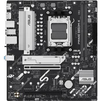 Asus Mātesplate PRIME B850M-K, AMD, Socket AM5, DDR5, 128 GB, 2 DIMM, 2.5 Gb Ethernet, 4 SATA III, 6 HDD/SSD, 7.1 audio (PRIME B850M-K)