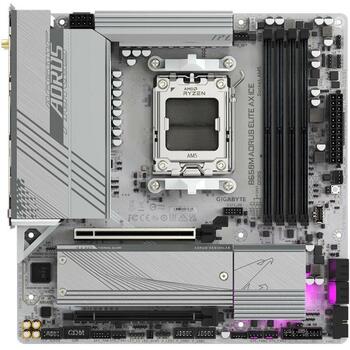 Gigabyte Mātesplate B650M A ELITE AX ICE 1.1, AMD Socket AM5, 12+2+2 fāzes VRM, 4 DIMM DDR5, 2x M.2, 2.5GbE LAN, Wi-Fi 6E (B650M A ELITE AX ICE 1.1)