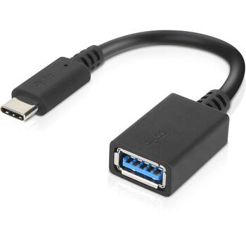 Lenovo USB-C uz USB-A adapteris 4X90Q59481, 0,14m, 5Gbit/s, 5V/2A, USB 3.2 Gen 1, melns (4X90Q59481)