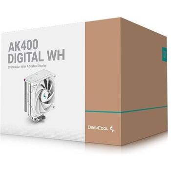 Deepcool Dzesētājs procesoram AK400 DIGITAL WH R-AK400-WHADMN-G, 68.99 cfm, 28 dBA, 4 siltumcaurules, PWM atbalsts (R-AK400-WHADMN-G)
