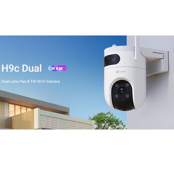 EZVIZ H9C CS-H9c-5MP-5MP, уличная IP-камера с двумя объективами, 2880x1620, 2.8mm/6mm, 350°/80°, IP65, MicroSD до 512GB, H.265 (CS-H9c-5MP-5MP)