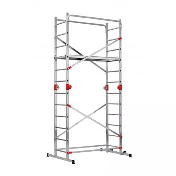 Hailo G60 039459507, alumīnija sastatnes, 2x12 pakāpieni, 150kg, 433cm, 136x50cm, 233cm, 26cm, Fast & Lock (039459507)