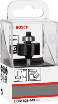 Kāpju frēze 6 mm D1 25,4 mm, L 12,4 mm, Rokas frēzēm, malu frēzēm KĀPJU FRĒZE STANDARD FOR WOOD, 2608628449, BOSCH (2608628449)